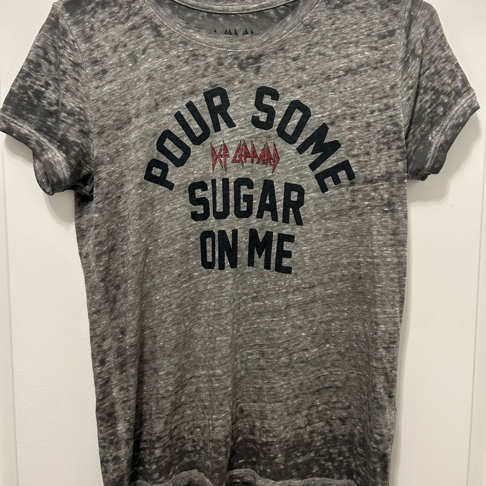 Lucky Def Leppard Graphic Tee - Black and Gray Small Petite